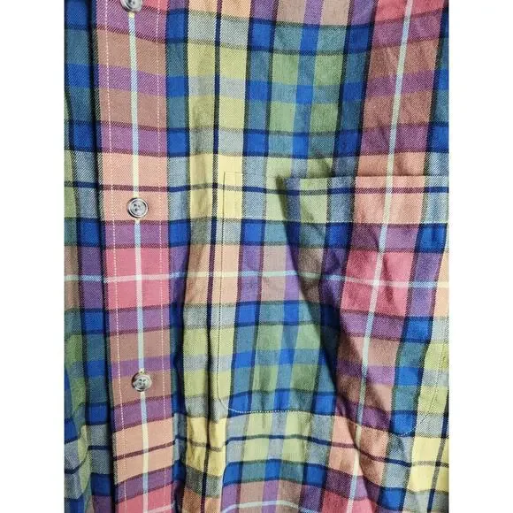 Orvis Mens Button Down Shirt sz L Wool/Cotton plaid Casual Outdoors Classic - Picture 2 of 7